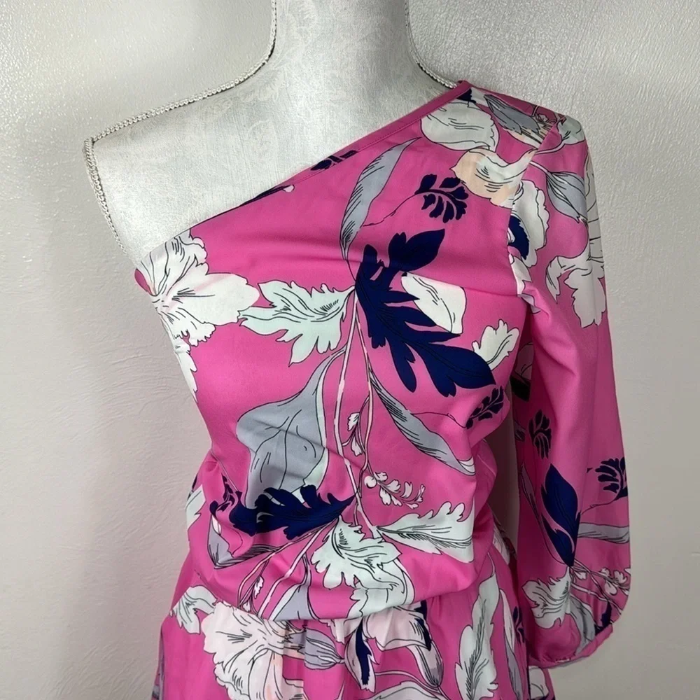 Yumi Kim Mini Dress Women’s Size XS‎ Eastern Garden Pink Floral One Shoulder NWT - Picture 5 of 15